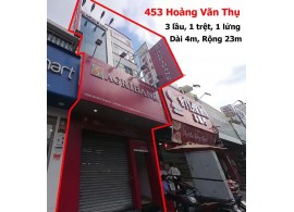 Cho thuê nhà 2 mặt tiền: 453 Hoàng Văn Thụ, Phường 4, Q.Tân Bình. Giá 60 triệu