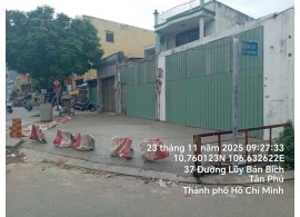 Cho thuê Đất mặt tiền : 37 Lũy Bán Bích, Quận Tân Phú. Giá thuê : 65 triệu/tháng