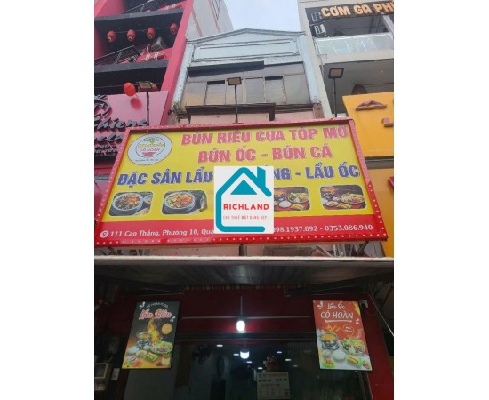 Cho thuê nhà mặt tiền 111 Cao Thắng P.11 Q.10