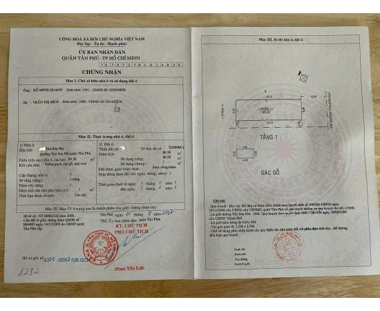 Bán nhà Mặt Tiền Tân Sơn Nhì, 5m x 16.10m, 1 Trệt + 1 lửng, giá 18.5 tỷ, P Tân Sơn Nhì, Q Tân Phú. G