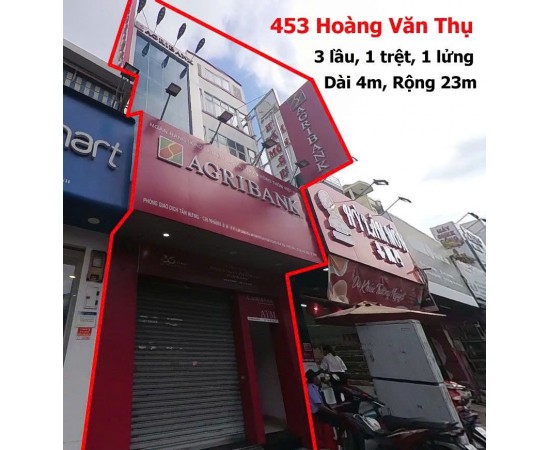 Cho thuê nhà 2 mặt tiền: 453 Hoàng Văn Thụ, Phường 4, Q.Tân Bình. Giá 60 triệu