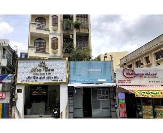 Cho thuê Nhà mặt tiền : 207A Võ Thị Sáu, Quận 3. Giá thuê : 98 triệu/tháng