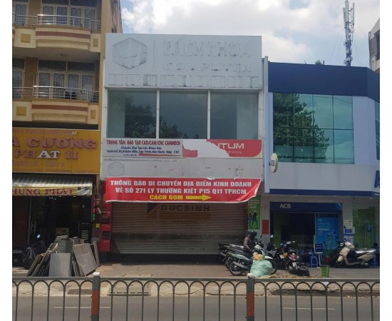 Cho thuê Nhà mặt tiền : 261B Lý Thường Kiệt, Phường 15, Quận 11. Giá thuê: 70triệu /tháng