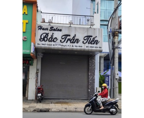 CHO THUÊ NHÀ MẶT TIỀN : 1067 Cách Mạng Tháng 8, Phường 7, Quận Tân Bình. Giá thuê: 40 triệu/tháng