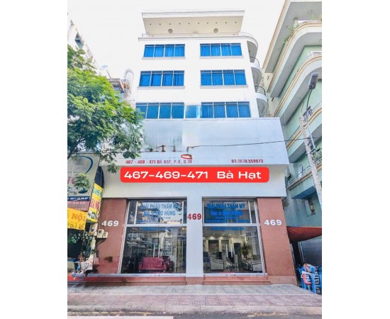 Cho thuê Tòa Nhà mặt tiền : 467–469–471 Bà Hạt, Phường 8, Quận 10. Giá thuê: 150 triệu/tháng