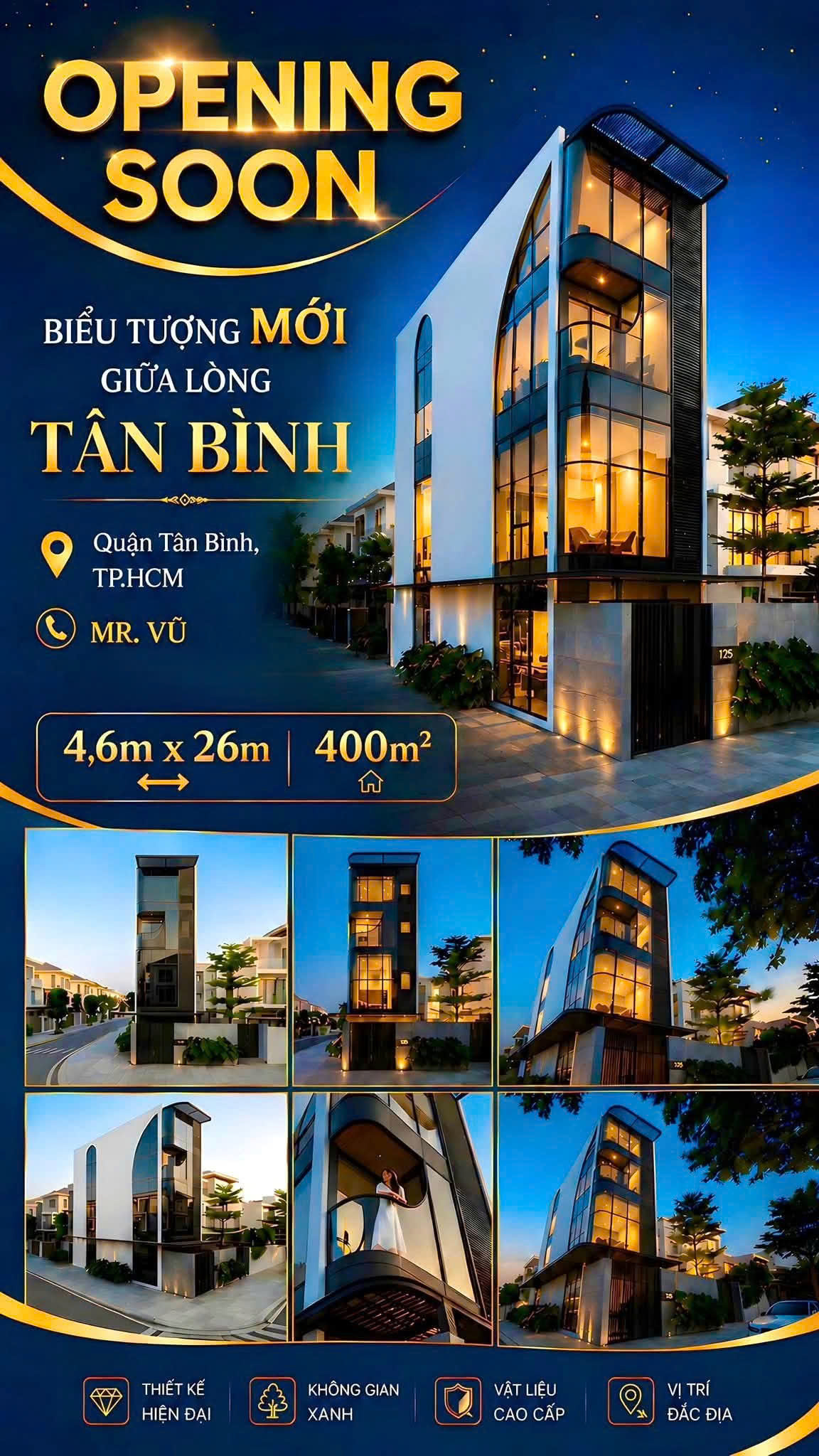 CHO THUÊ NHÀ 2 MẶT TIỀN : Ni Sư Huỳnh Liên, Quận Tân Bình. Giá thuê : 75 triệu/tháng.