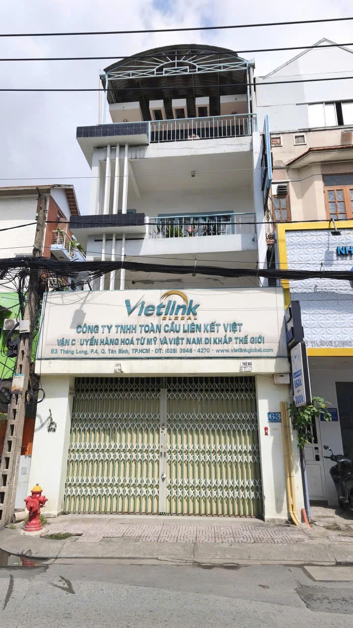CHO THUÊ NHÀ MẶT TIỀN : 63 Thăng Long, Phường 4, Quận Tân Bình. Giá thuê : 50 triệu/tháng.