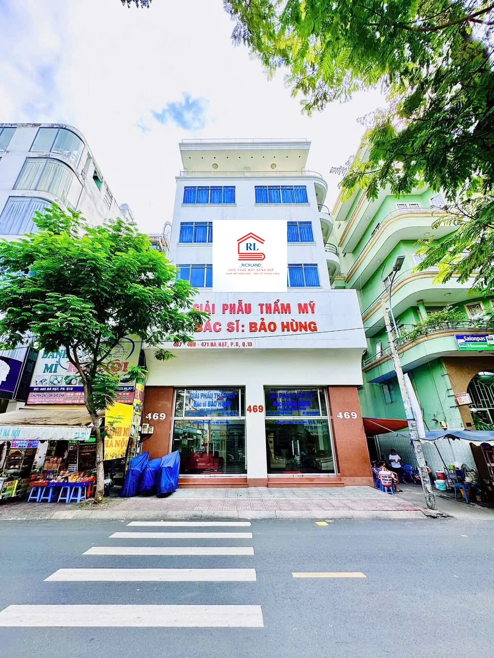 Cho Thuê Nhà GÓC 2MT: 469-471-473 Bà Hạt, P.8, Quận 10, TPHCM. Giá 200 Triệu
