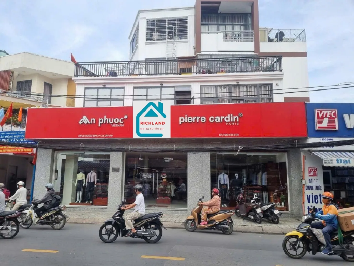 Cho thuê mặt bằng góc 2MT: 509-511 Lê Quang Định, Phường 1, Quận Gò Vấp. Giá thuê: 90 triệu