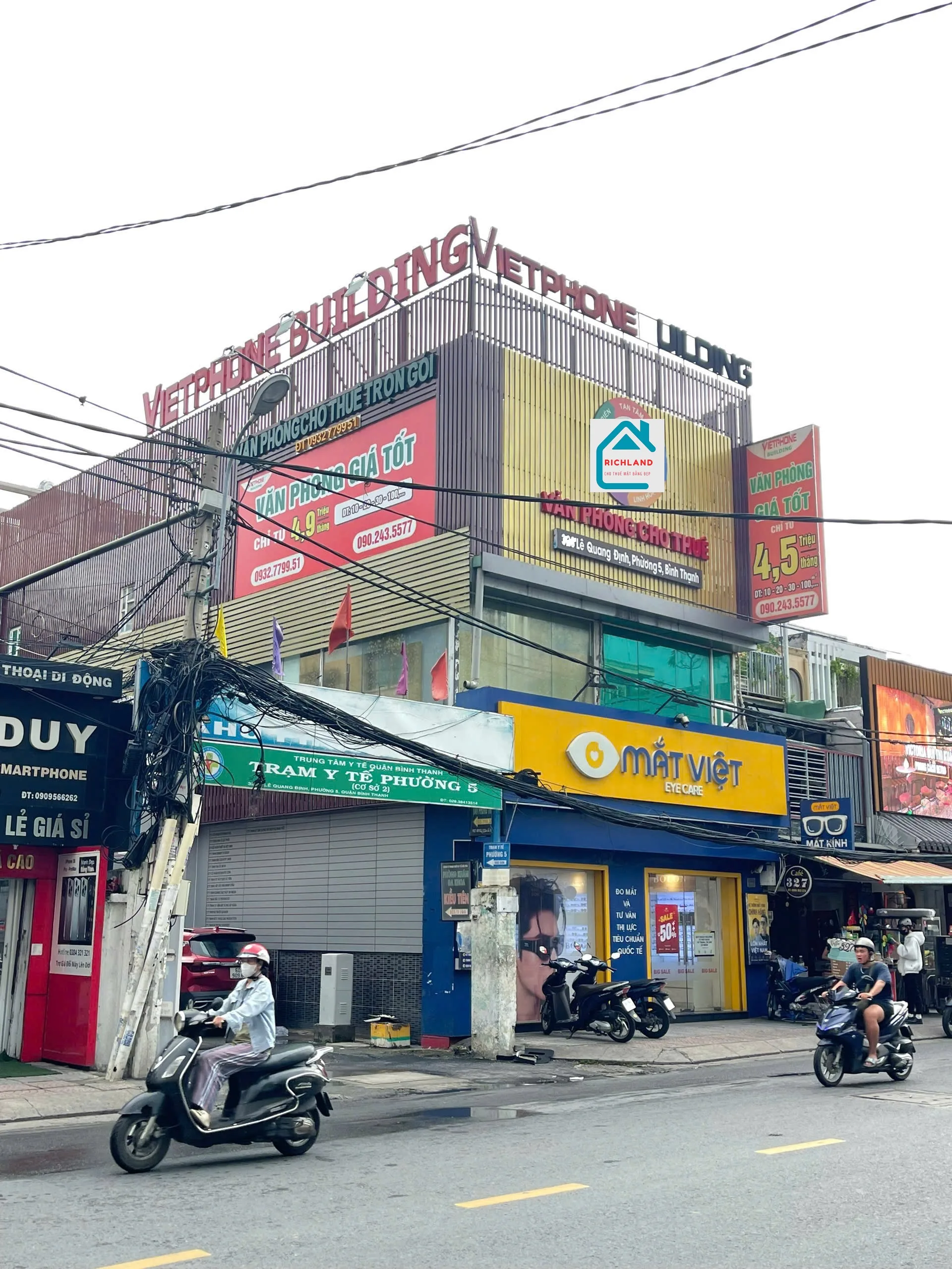 Cho thuê nhà Góc 2 mặt tiền: 323A Lê Quang Định, P5, Bình Thạnh. Giá 89 Triệu