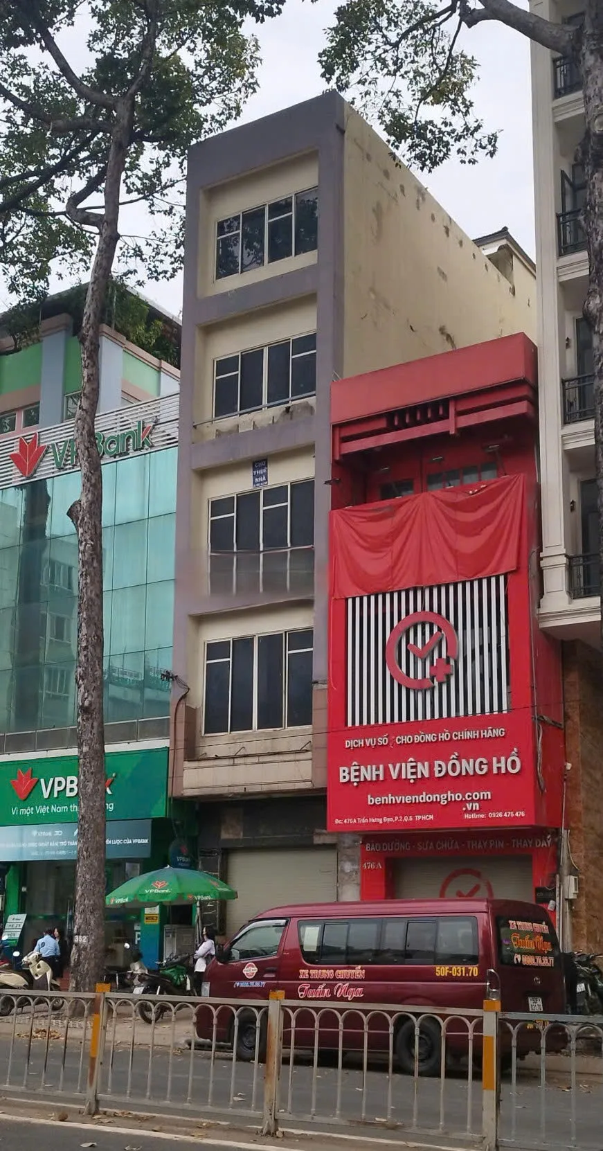 Cho thuê Nhà mặt tiền : 478 Trần Hưng Đạo, Phường 2, Quận 5. Giá thuê : 65 triệu/tháng