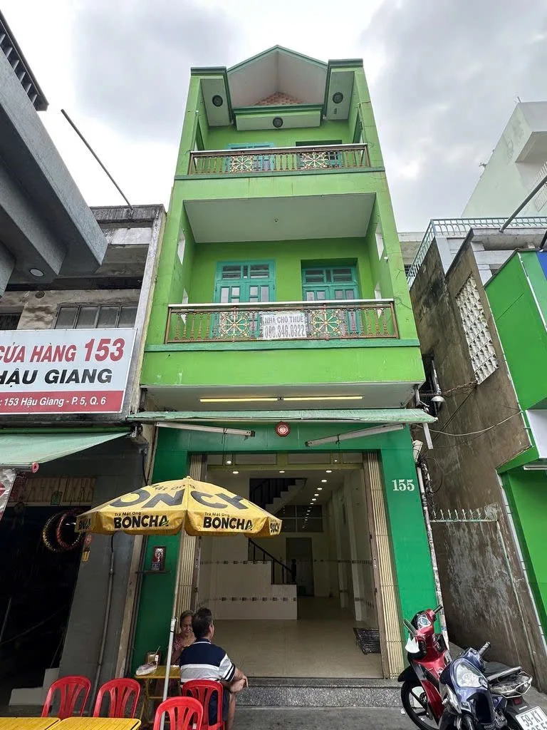 Cho thuê Nhà mặt tiền : 155 Hậu Giang, Phường 5, Quận 6. Giá thuê : 48 triệu/tháng